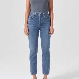 AGOLDE High Rise Straight Crop Jeans, "Riley"